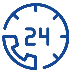 A blue circle with the number 2 4 in it.